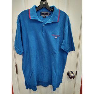 Vintage Polo Sport Ralph Lauren Mens Shirt M Blue USA  Pique Short Sleeves